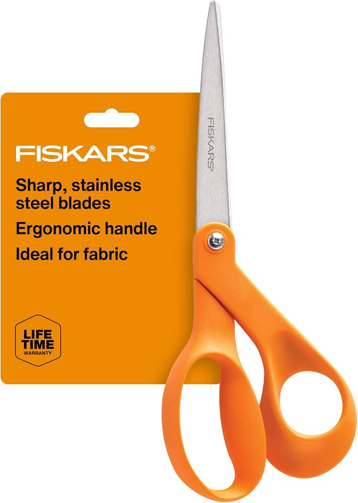 Fiskars 8" Original Orange-Handled Craft & Fabric Scissors, All Purpose | Amazon (US)