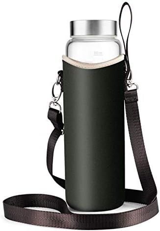 32 oz Glass Water Bottle - Nylon Bottle Protection Sleeves, Stainless steel Lid, And 1L Time Marked  | Amazon (US)