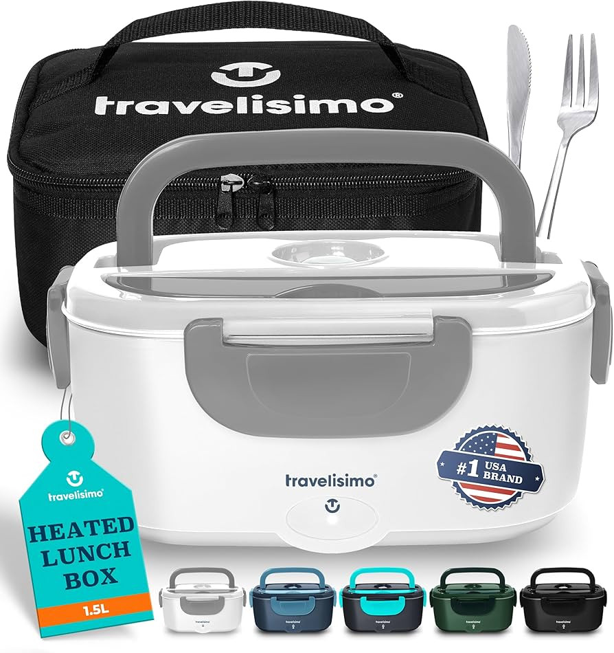 TRAVELISIMO Electric Lunch Box for Adults 80W Heated Lunch Box For Men 1.5L Stainless Steel Porta... | Amazon (US)