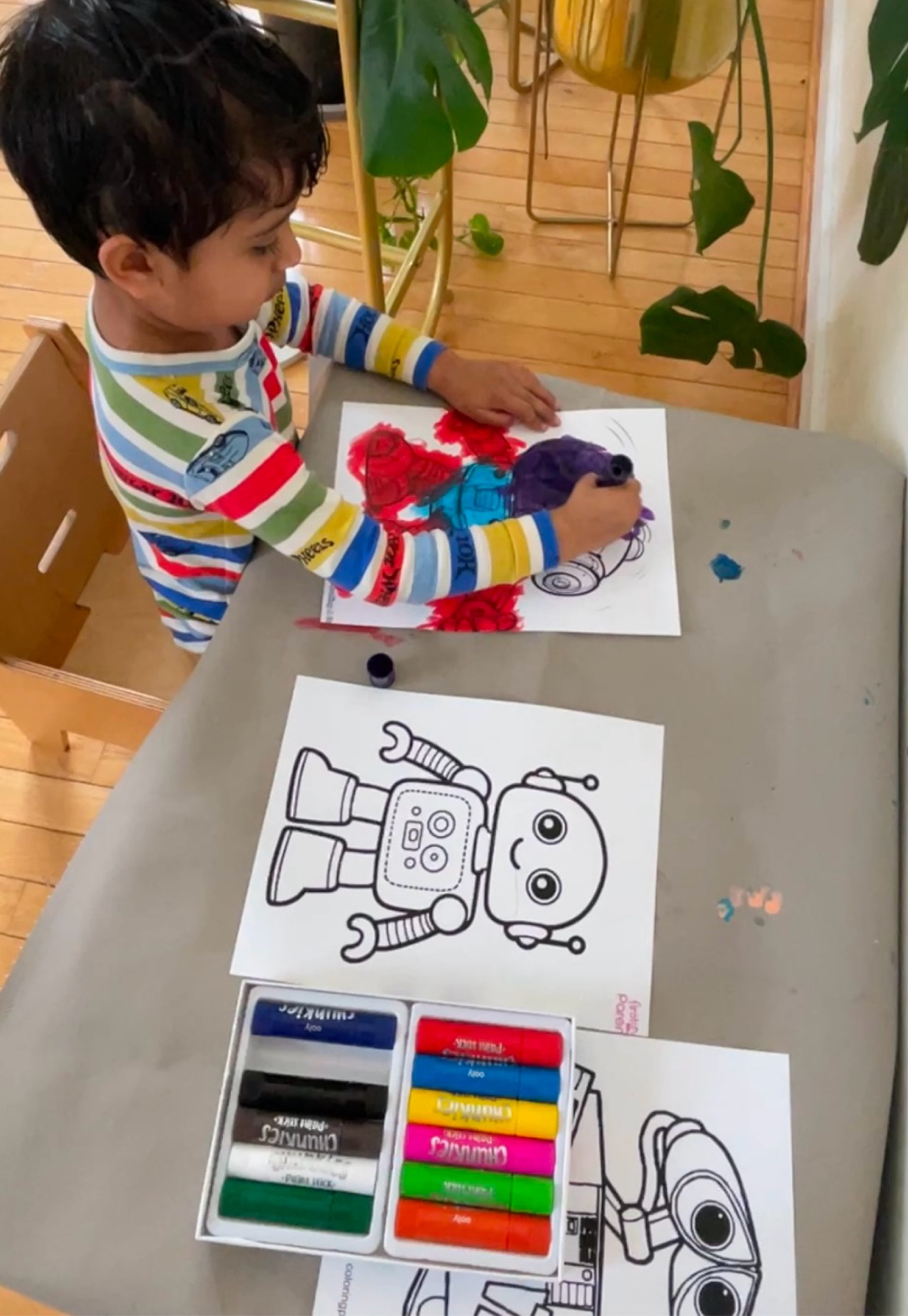 These paint sticks made him fall in love with coloring! He never enjoyed using crayons or color pens but always loved using   paints and brushes. These color sticks offer a similar experience while keeping the process mess-free.linking in next story!

Toddler toys we love 

#LTKFindsUnder100 #LTKKids #LTKGiftGuide