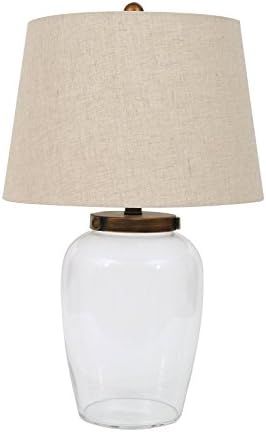 Creative Co-Op Glass Fillable Table Lamp with Shade - Modern Night Light Table Lamp with Clear Tr... | Amazon (US)