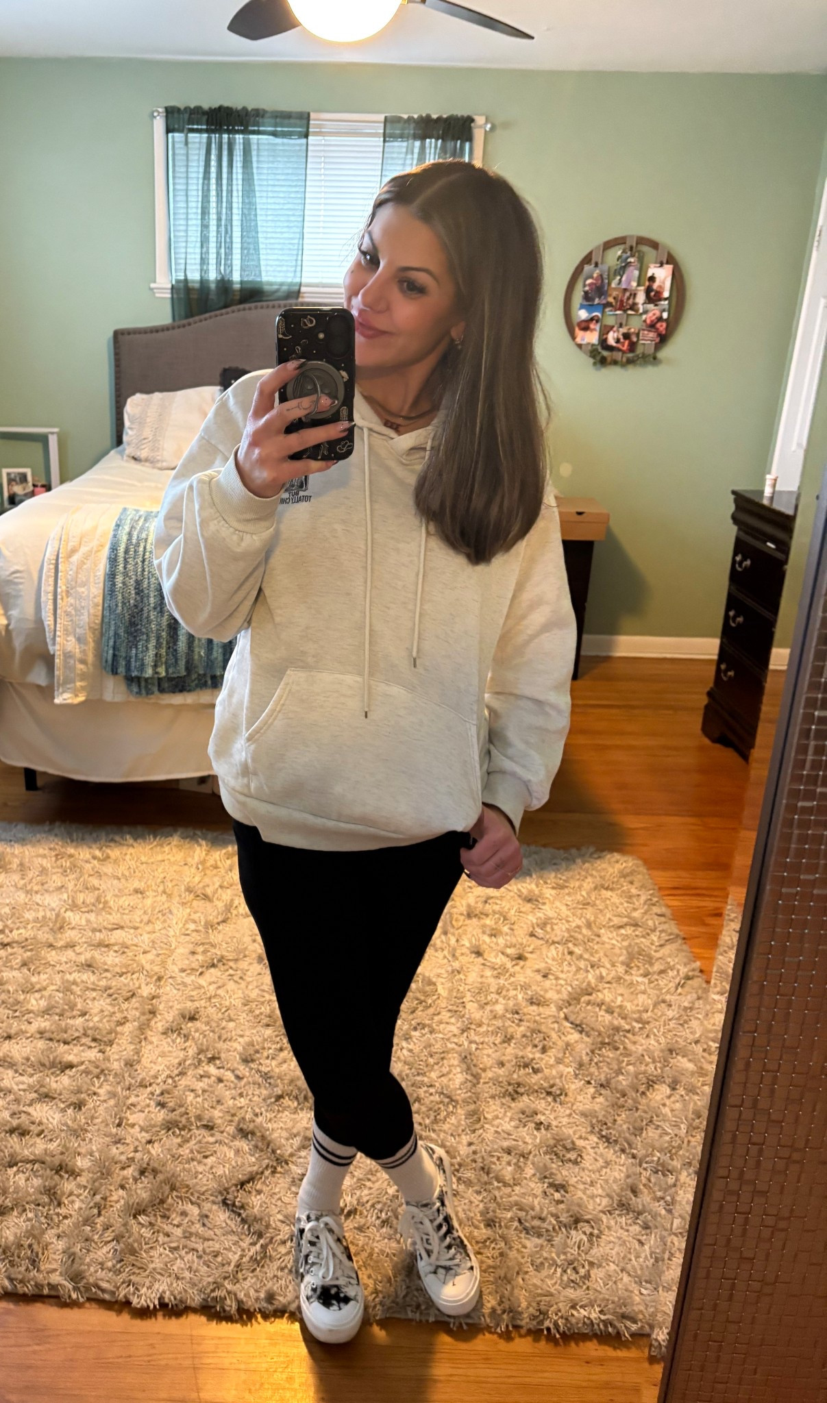 OOTD!! 💀🖤
Linked similar sweatshirts!! 

#LTKootd #LTKSeasonal #LTKFindsUnder50