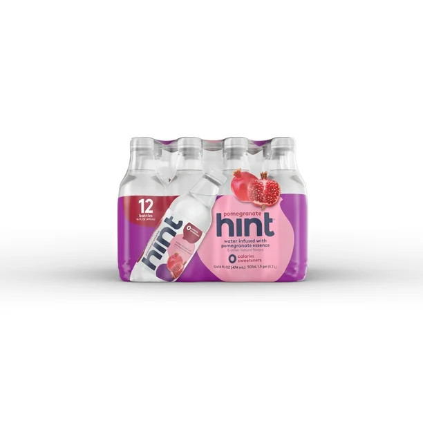Hint  Water Pomegranate, (Pack of 12) 16 Ounce Bottles, Pure Water Infused with Pomegranate, Zer... | Walmart (US)
