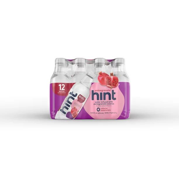 Hint  Water Pomegranate, (Pack of 12) 16 Ounce Bottles, Pure Water Infused with Pomegranate, Zer... | Walmart (US)