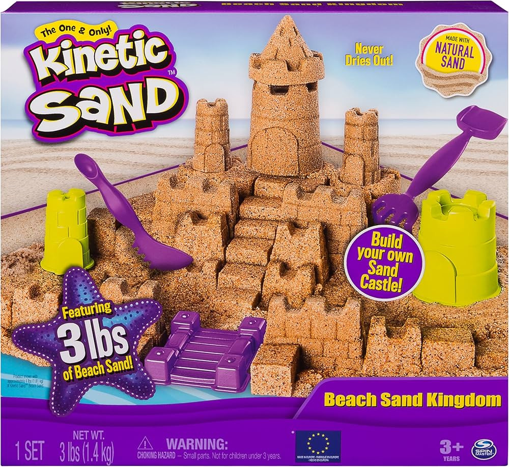 Kinetic Sand Beach Sand Kingdom Playset with 3Lbs of Beach Sand, Includes Molds and Tools, Play S... | Amazon (US)