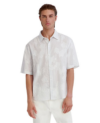 Men's Raised Cloud Flower Stripe Shirt | Macy's