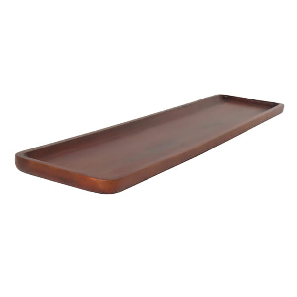 Brown Walnut Wood Tray Rounded Edges | At Home