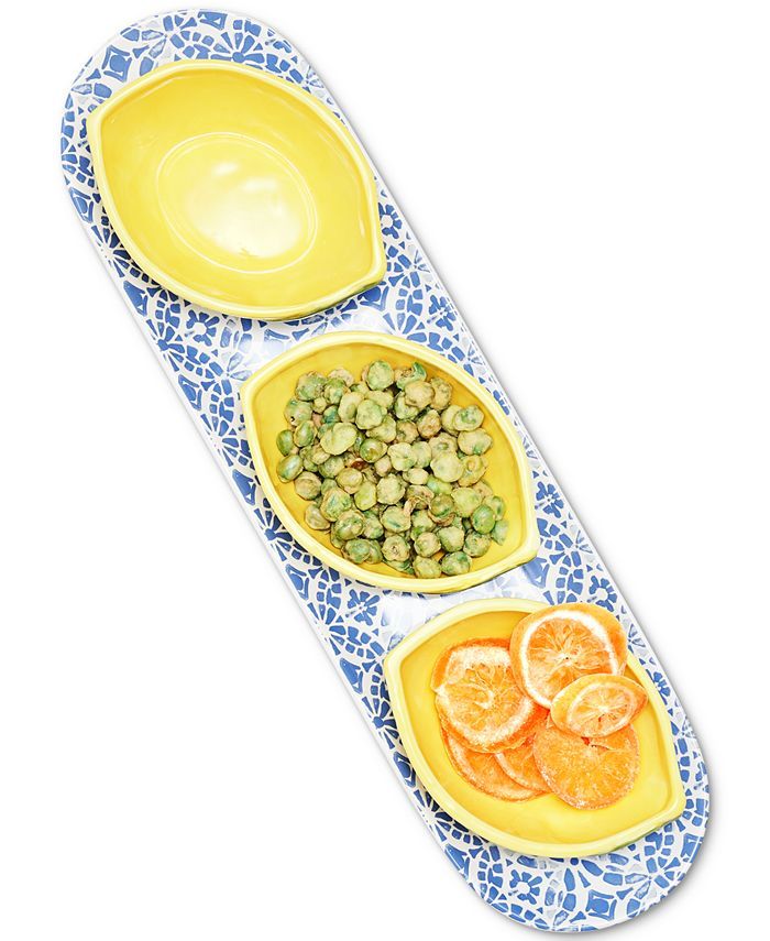 Martha Stewart Collection Hello Sunshine 4-Pc. Figural Lemon Server, Created for Macy's & Reviews... | Macys (US)