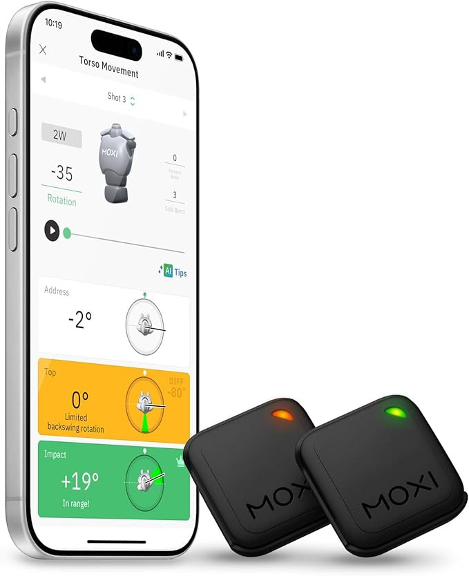 MOXI SwingMotion Golf Swing Analyzer – Dual Wearable IMU Sensors for Real-Time BioFeedback & 3D... | Amazon (US)