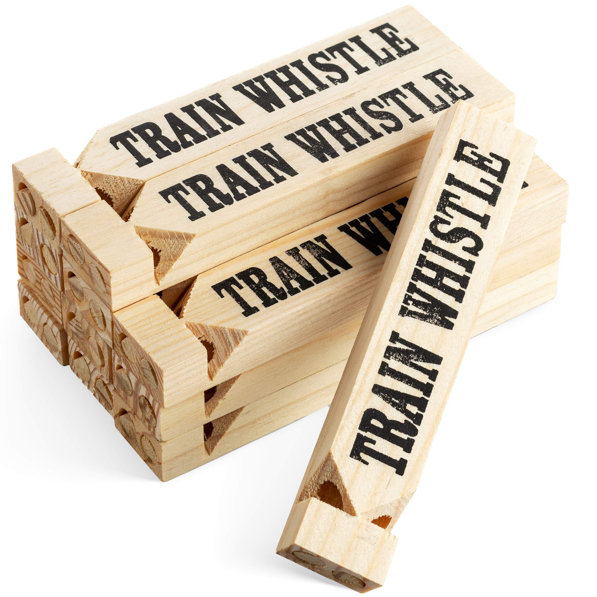 Wooden Train Whistles (Pack of 12) - Wood Train Whistle for Kids, Train Party Favors, Theme Birth... | Amazon (US)
