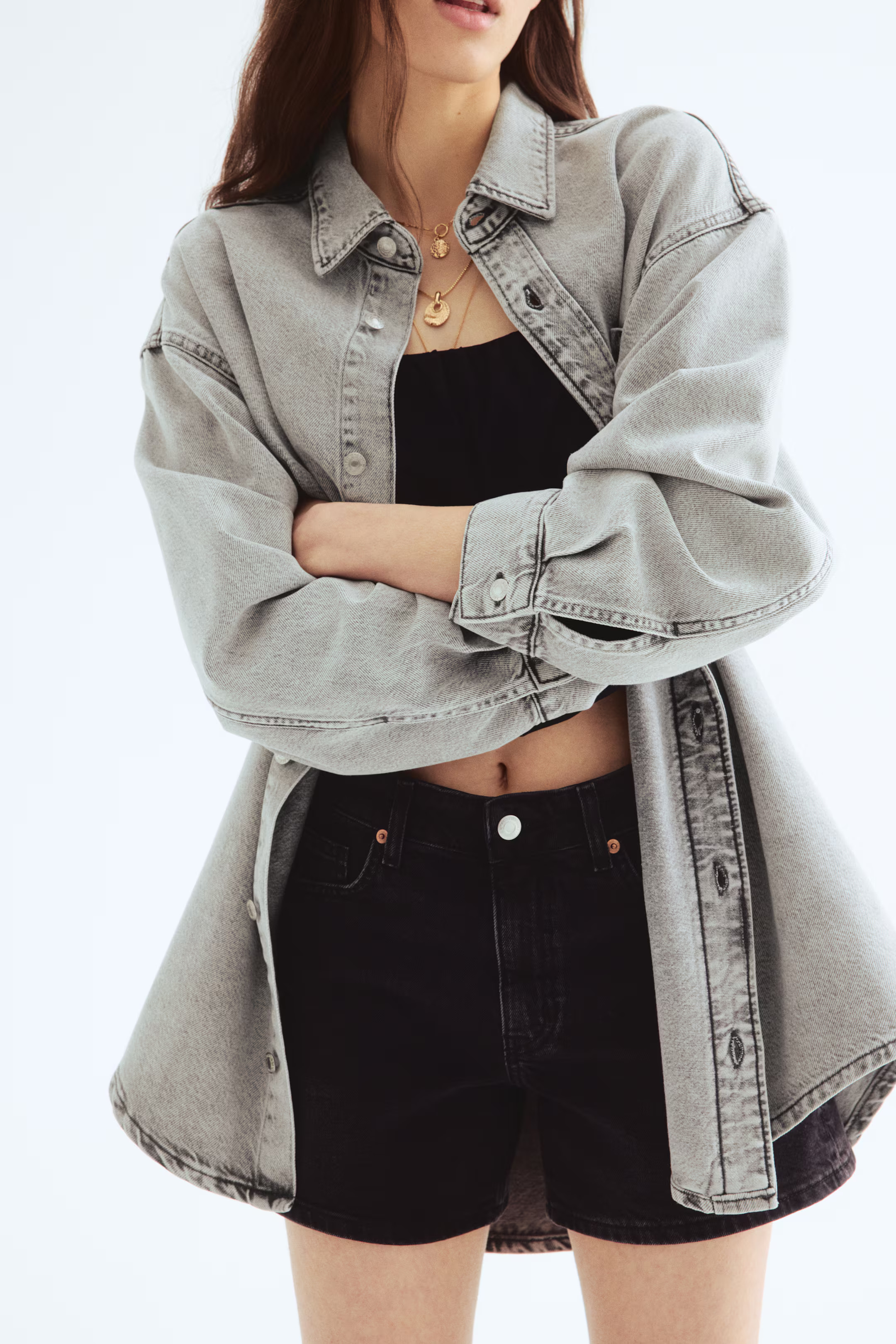 Feather Soft Oversized Denim Shirt | H&M (US + CA)
