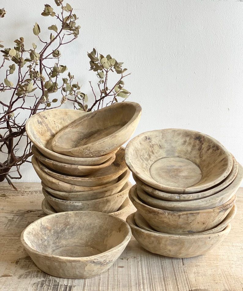 Sun bleached teak bowls (small) | Etsy (US)