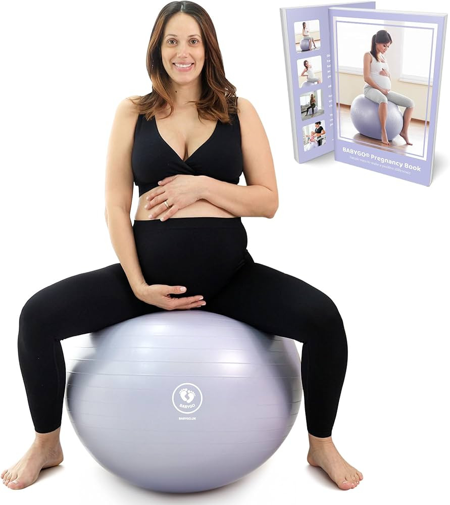 BABYGO Birthing Ball - Pregnancy Yoga Labor & Exercise Ball & Book Set Trimester Targeting, Mater... | Amazon (US)