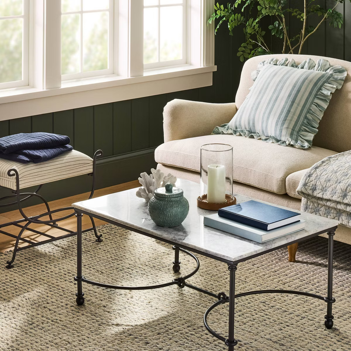 Square Woven Stripe Throw Pillow with Ruffle - Threshold™ designed with Studio McGee | Target