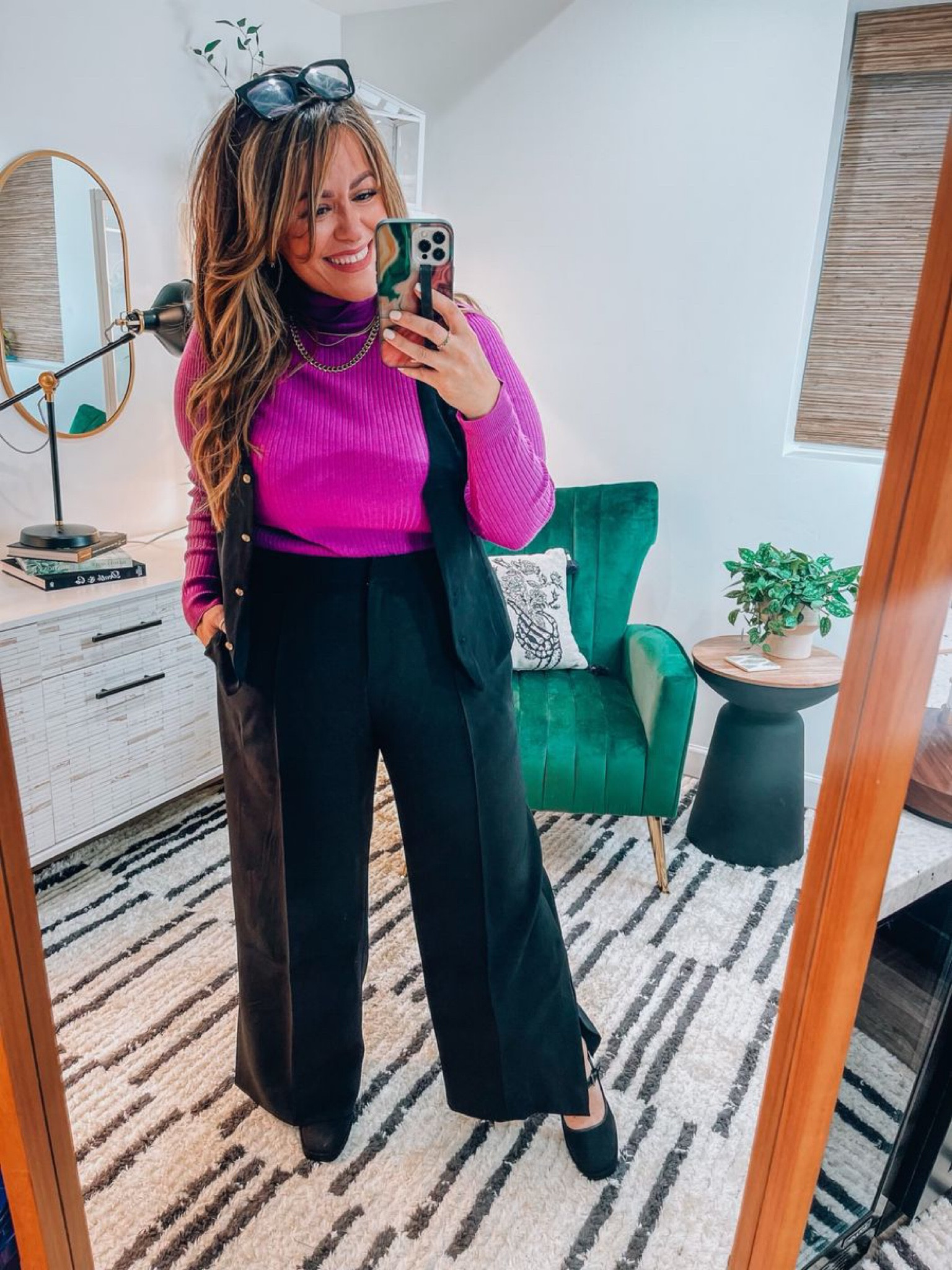 Fall affordable workwear curvy midsize work outfits from @jcpenney Wearing a size 14 or xl in all Outfit one -purple knit turtleneck xl Vest is a size 14 (I need a size up to be able to button it 38dd) Wide leg pants tts size 14 Mary Jane heels tts Plaid pencil skirt tts Two piece suit tts wearing a size 14/ xl Black booties tts

#LTKHoliday #LTKCyberweek #LTKSeasonal