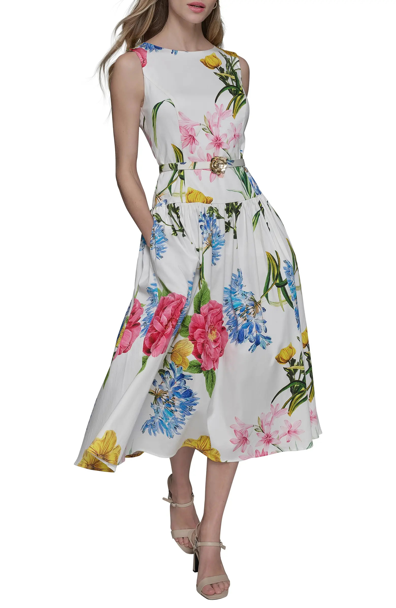 Print Cotton Midi Dress | Nordstrom