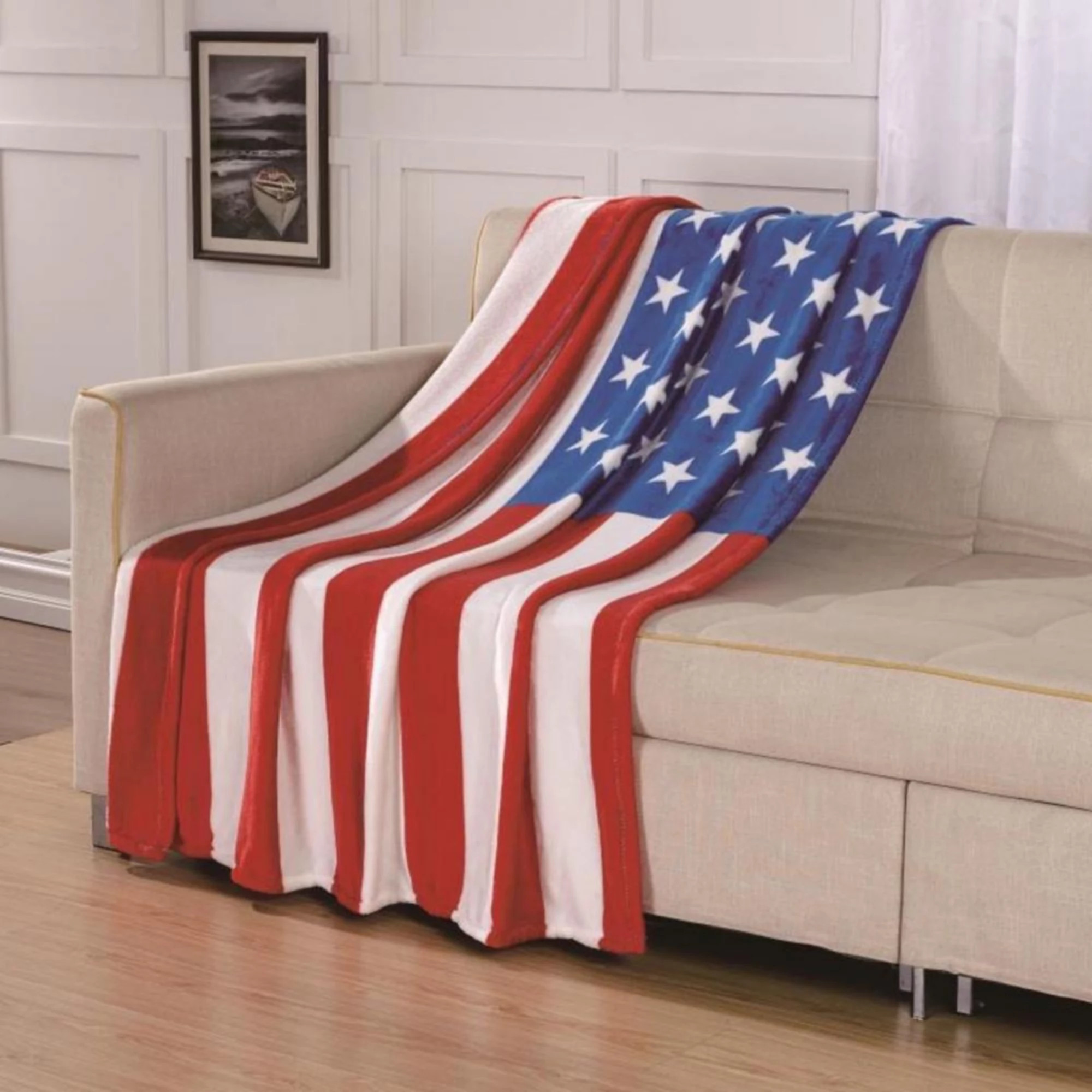 America 250 100% Polyester Micro Plush American Flag Style Throw Blanket 50" x 70" Red | Kohl's
