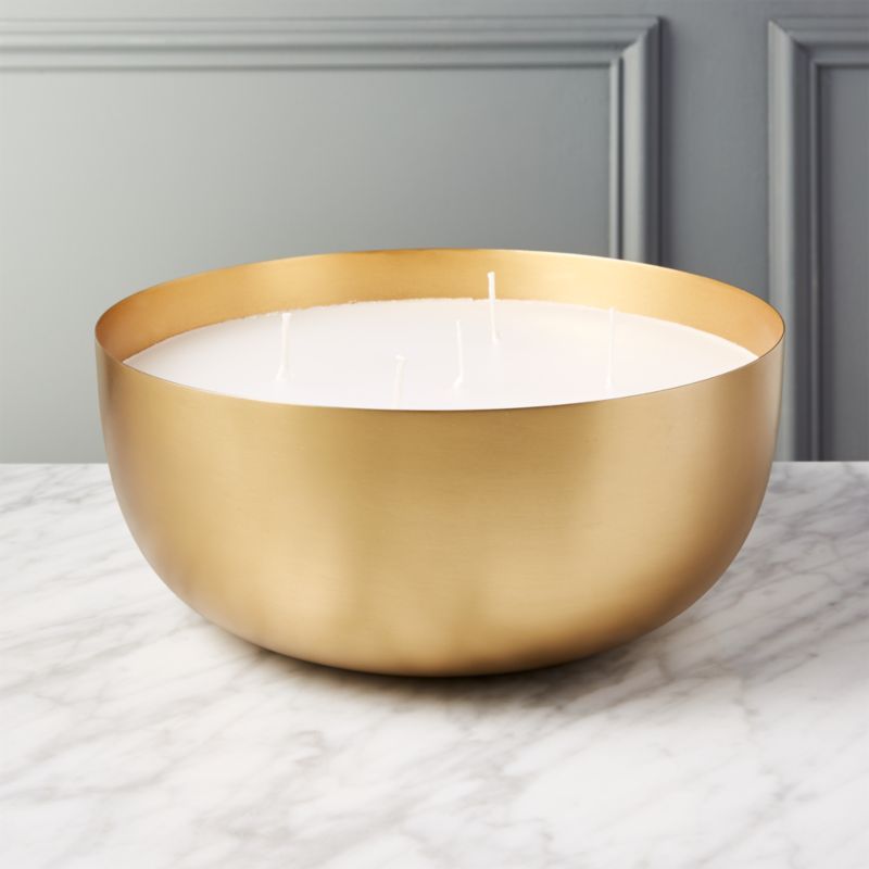 Large Brass Candle Bowl + Reviews | CB2 | CB2