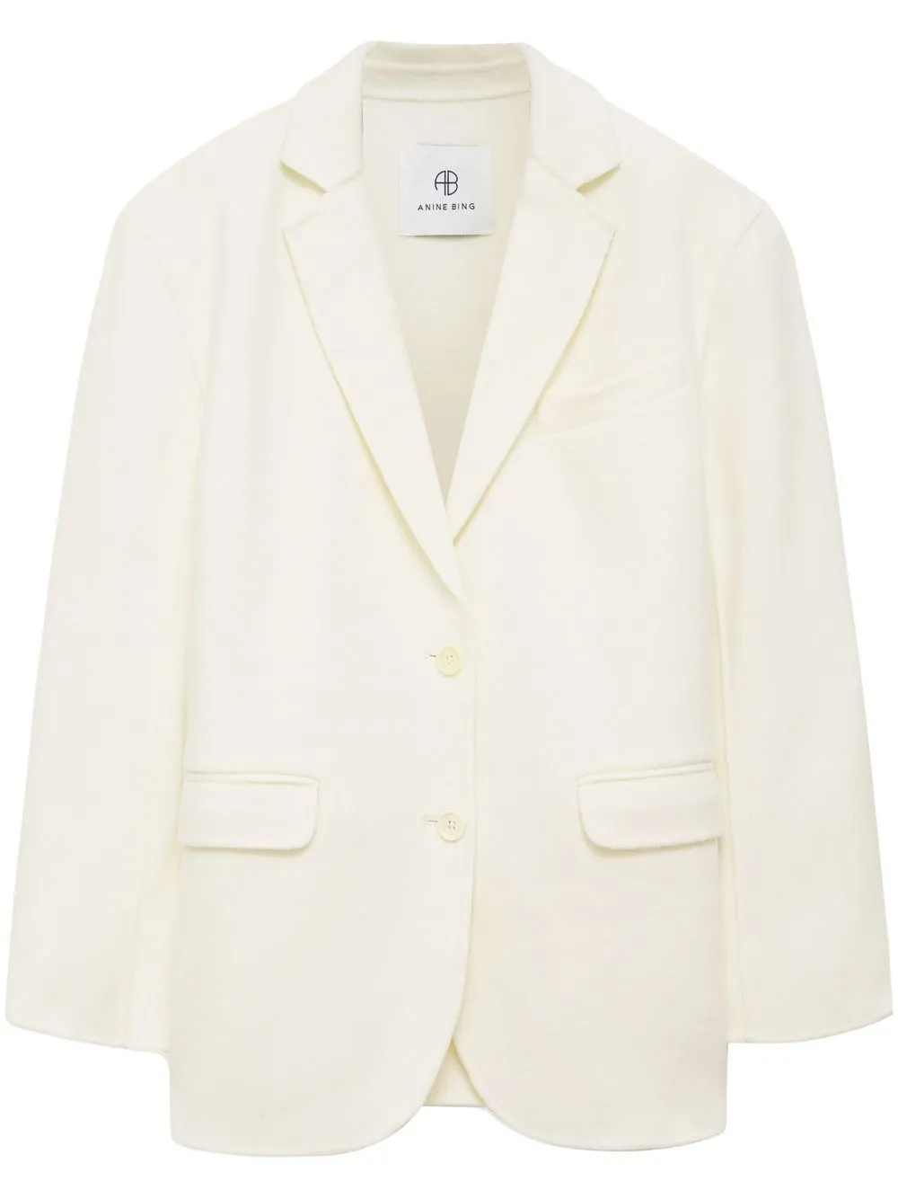 ANINE BING Quinn single-breasted Blazer | White | FARFETCH UK | Farfetch Global
