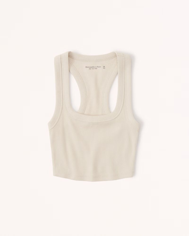 Women's Cropped Essential Squareneck Tank | Women's Tops | Abercrombie.com | Abercrombie & Fitch (US)