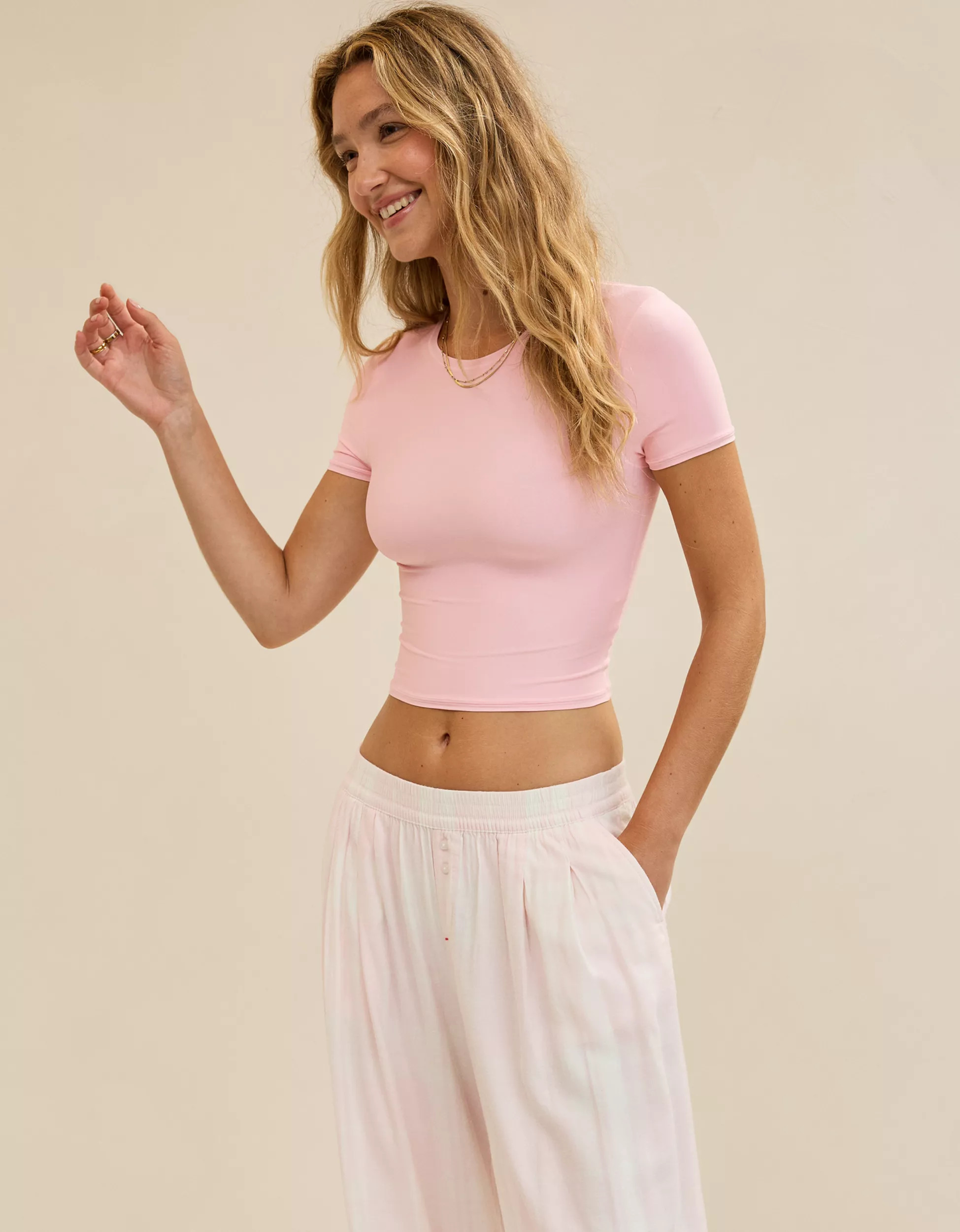 SMOOTHEZ Short Sleeve Crew T-Shirt | Aerie