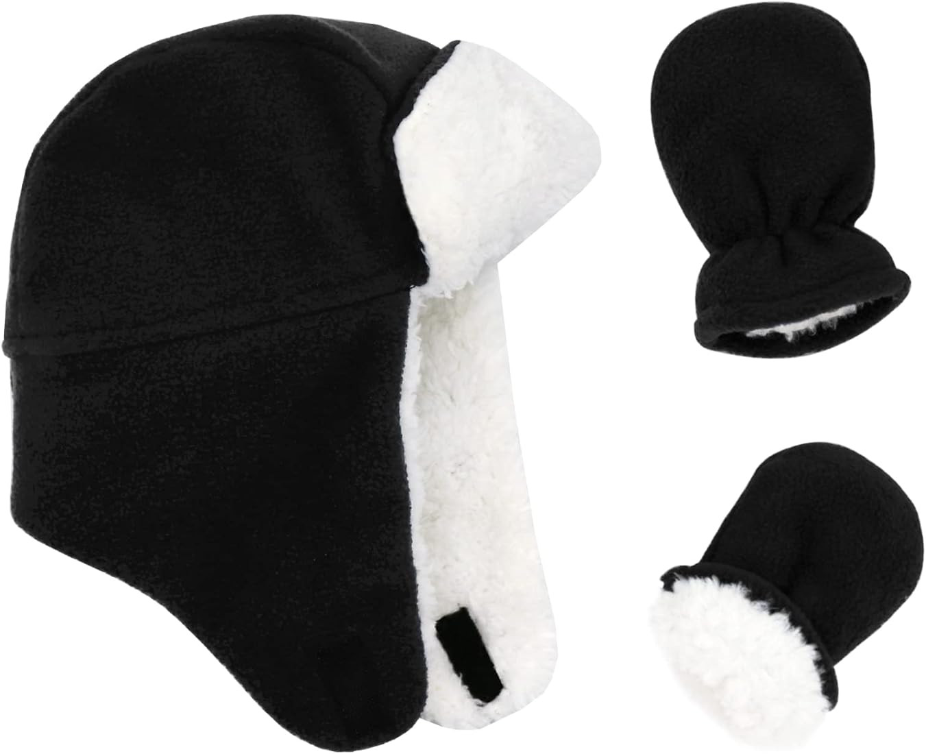 Baby Winter Hat Mittens Toddler Hats for Boys Girls Sherpa Lined Toddler Gloves Infant Baby Hat a... | Amazon (US)