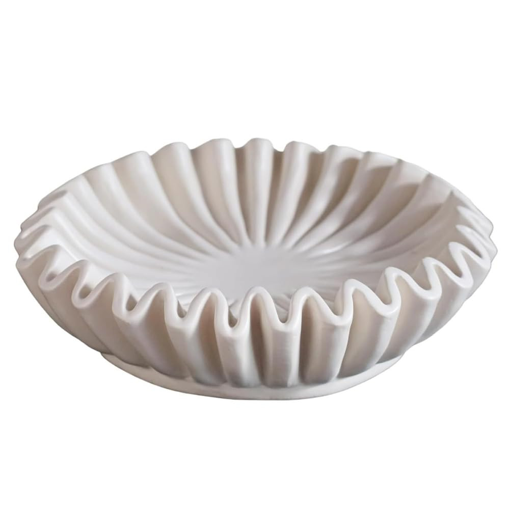 Fluted Ruffle Decorative Bowl - Home Decor Accents for Living Room Styling Coffee Table Bookshelf... | Amazon (CA)