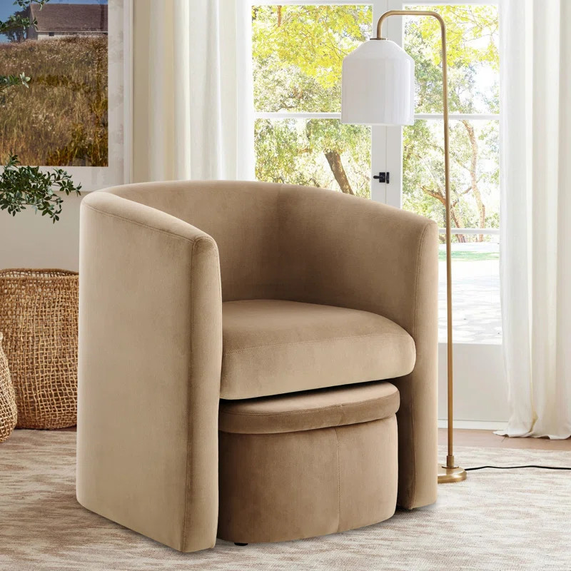 Braedin Upholstered Accent Chair & Storable Ottoman | Wayfair North America