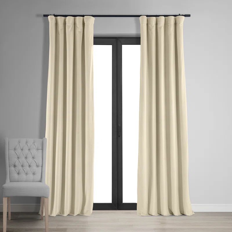 Olivia Signature Velvet Curtains, Blackout Curtains for Living Room Large Window Single Panel | Wayfair North America