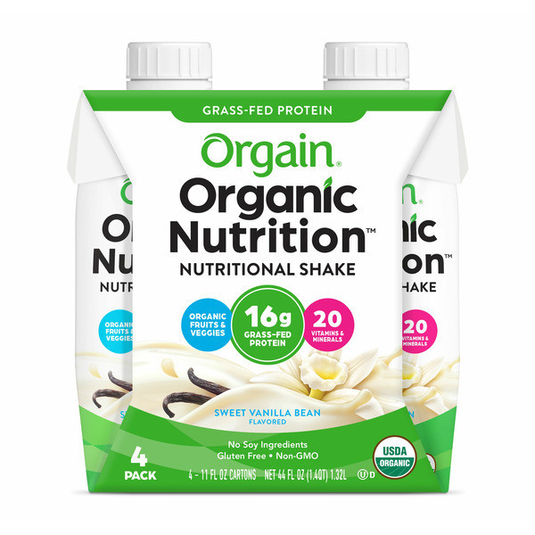 Orgain Organic Nutritional Shake, Vanilla Bean - Ready to Drink, 16g Protein - 11 fl oz | Instacart