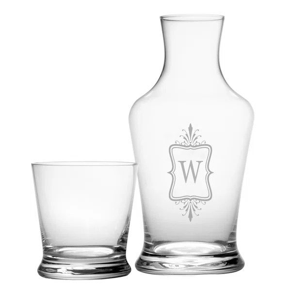 Hallee Monogram 2 Piece Carafe Set | Wayfair North America