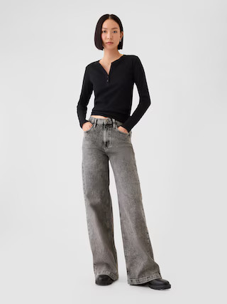High Rise Stride Wide-Leg Jeans | Gap (US)