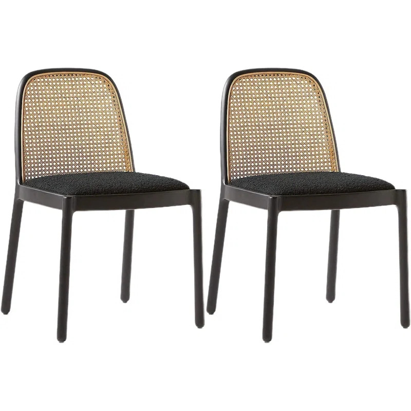 Bohman Wool Side Chair in Black/Natural (Set of 2) | Wayfair North America