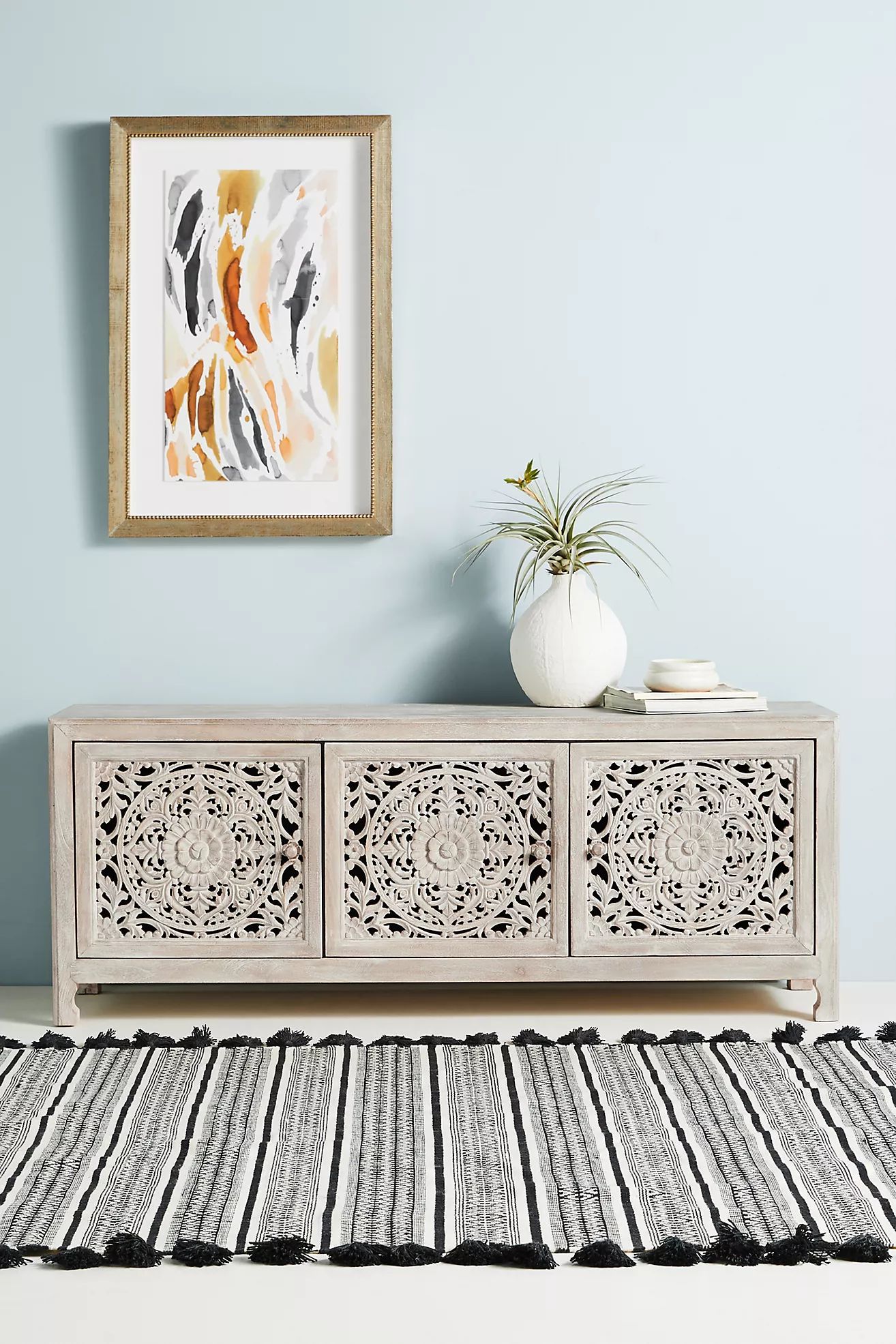 Handcarved Lombok Media Console | Anthropologie (US)