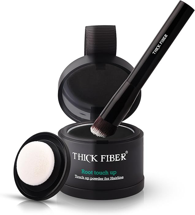 THICK FIBER Root Touch Up Powder - Water & Sweat Resistant Hair Loss Concealer Set for Thinning H... | Amazon (US)