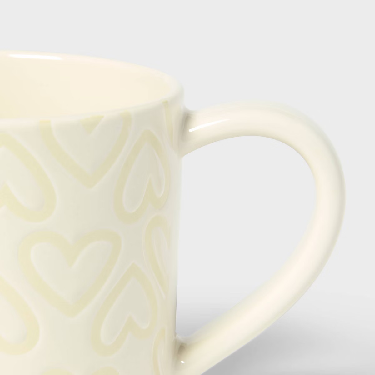 16oz Stoneware Neutral Hearts Can Mug White - Spritz™ | Target