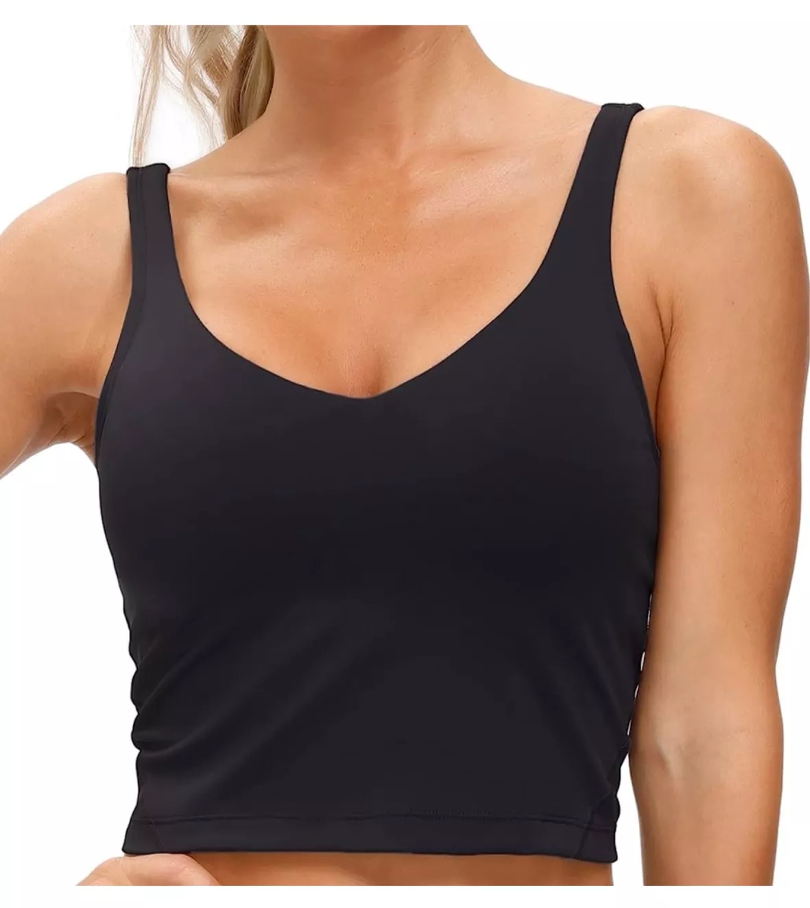 Women's Medium Support Tank Top Rib Seamless Removable Cup Workout Sports  Bra