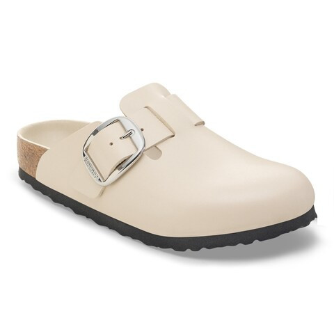 Boston Big Buckle Leather Oyster Dressy Clogs | Birkenstock USA