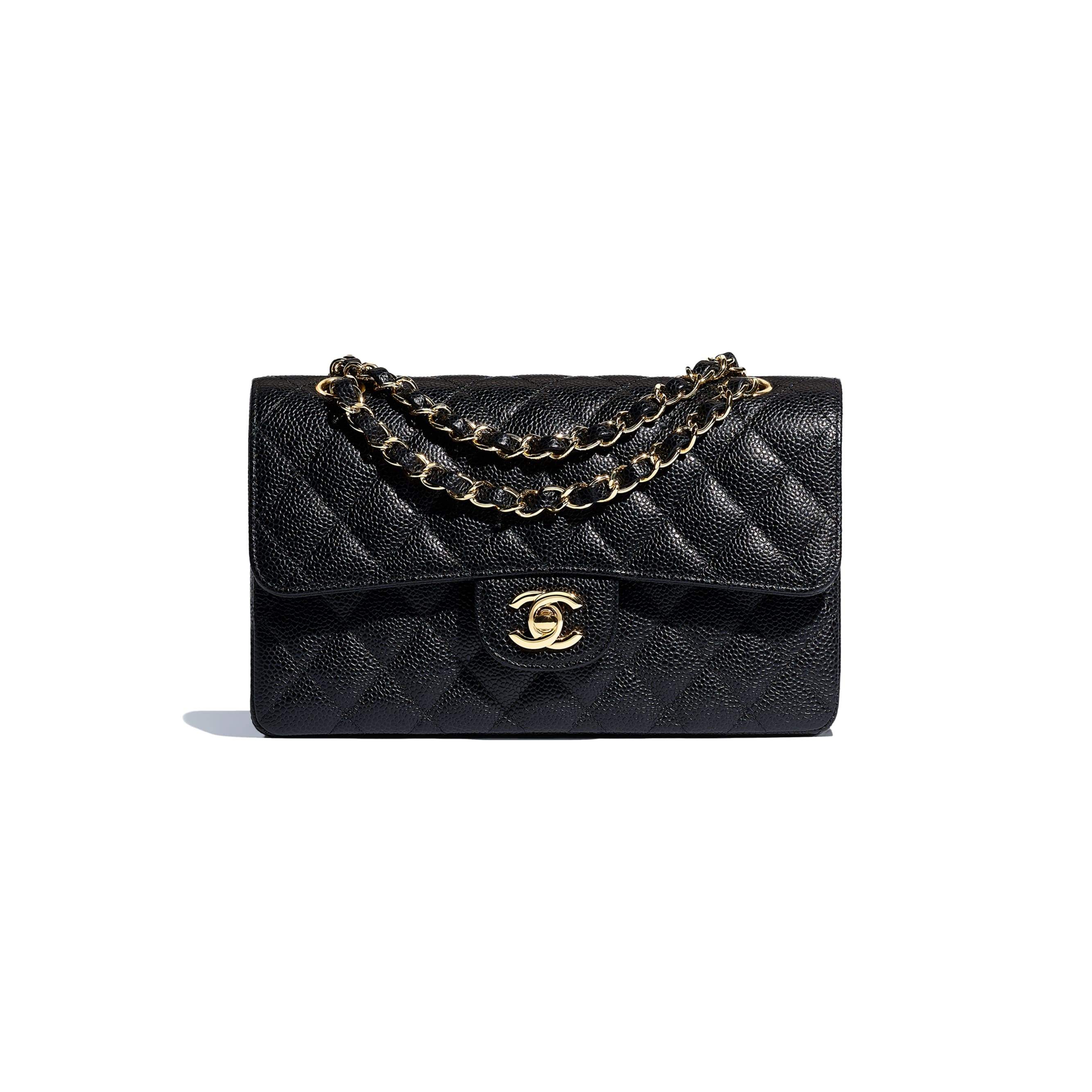 Grained Calfskin & Gold-Tone Metal Black Small Classic Handbag | CHANEL | Chanel, Inc. (US)