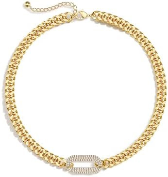 Moodear Gold Necklace for Women Trendy - Chunky Herringbone Paperclip Cuban Link Chain Choker Hyp... | Amazon (US)