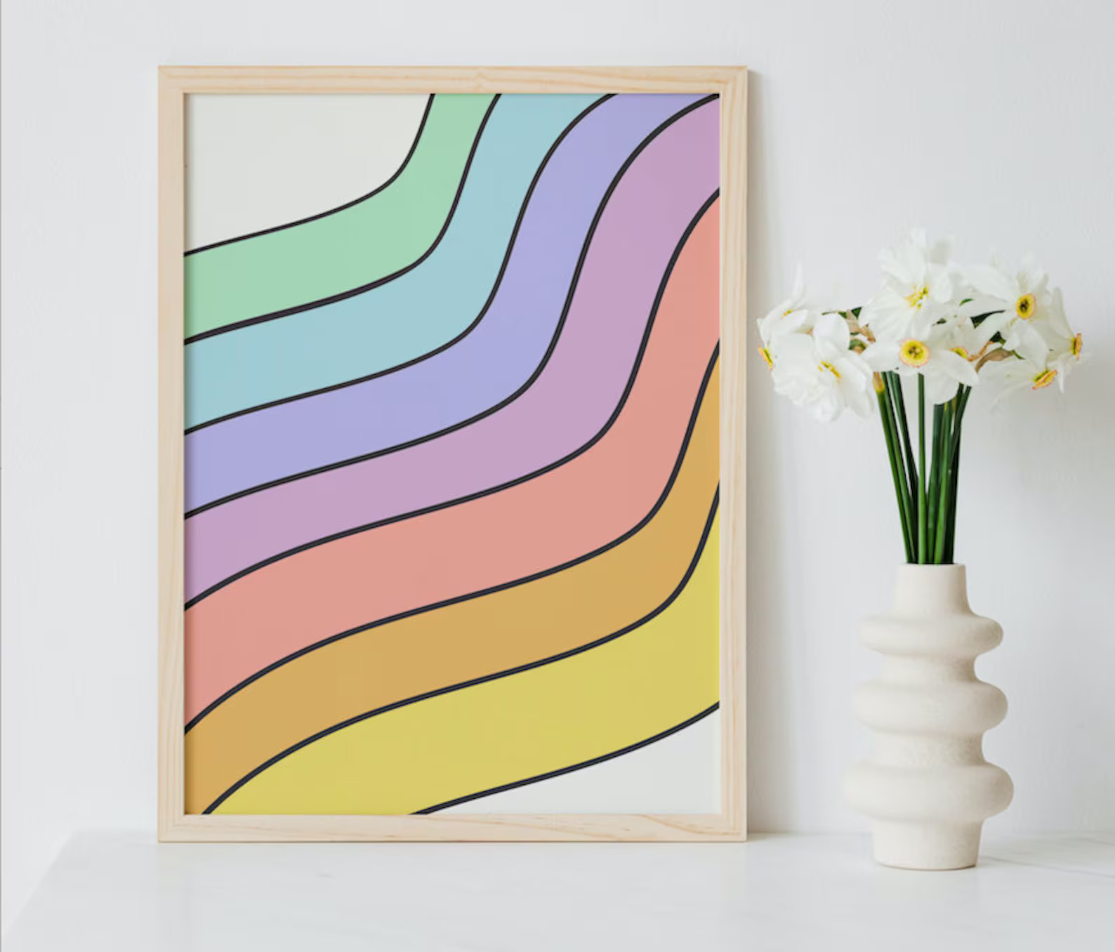 Printable Retro Rainbow Art 70's Wall Art Groovy Wall - Etsy | Etsy (US)