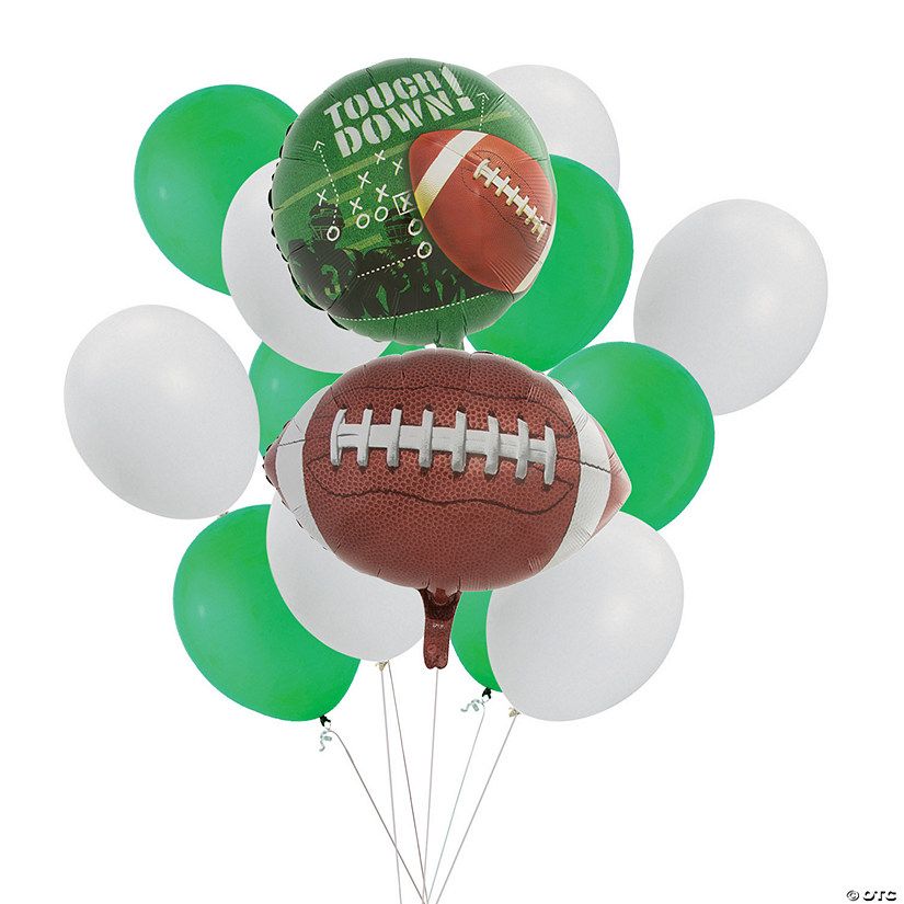 11" - 18" Football Party Balloon Bouquet - 39 Pc. | Oriental Trading Company