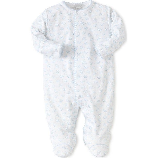 Kissy Kissy | Ele-fun Footie, Blue (White Blue Prints, Size Preemie) | Maisonette | Maisonette