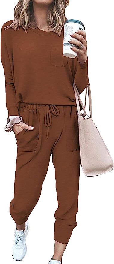 NSQTBA Lounge Sets for Women Tie Dye Sweatsuit 2 Piece Outfits Soft Pajamas Set | Amazon (US)
