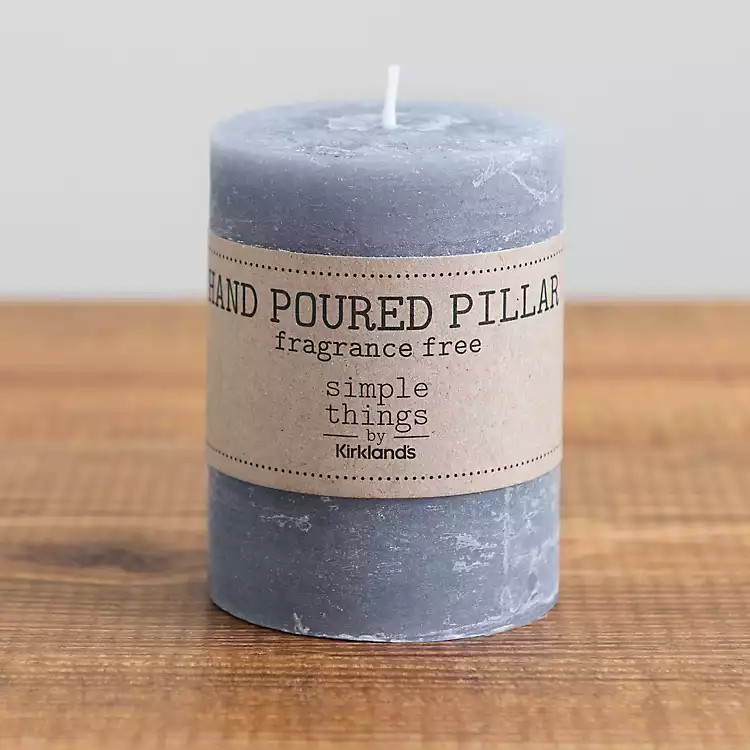Gray Pillar Unscented Candle, 4 in. | Kirkland's Home