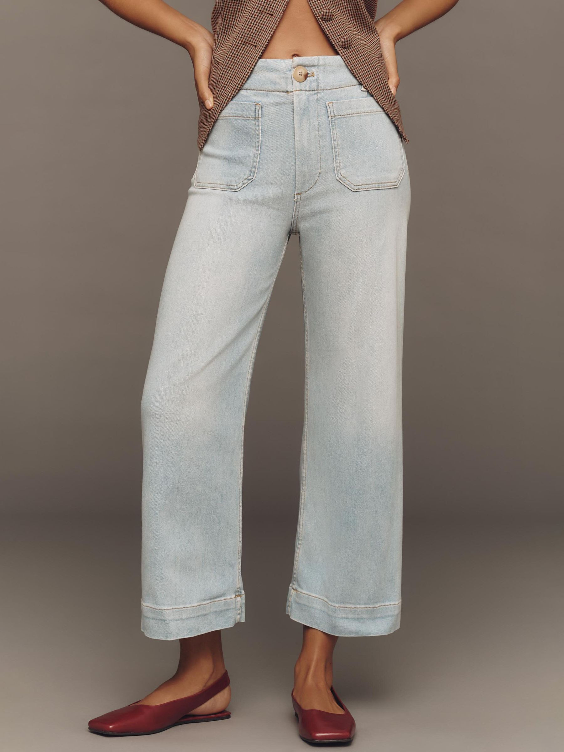 Anthropologie Anthropologie Blue Maeve Colette Denim Cropped Wide-Leg Jeans | Next US