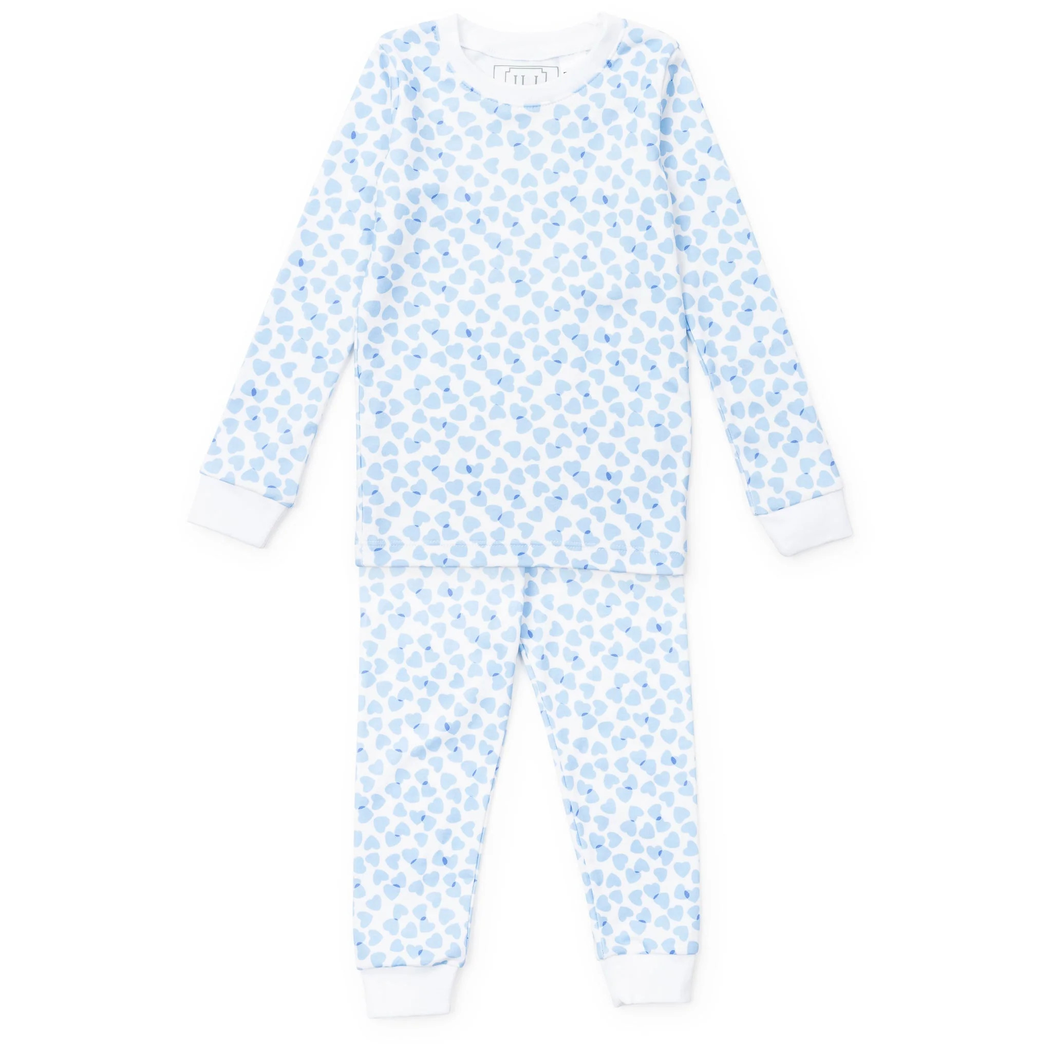 Grayson Pajama Pant Set - Confetti Hearts Blue | Lila and Hayes