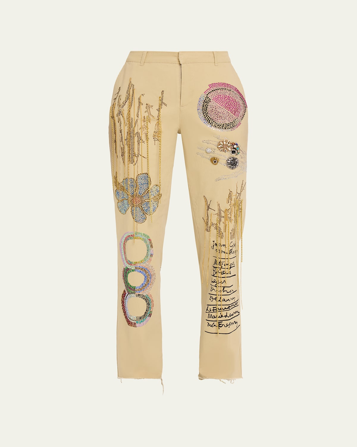 All At Once Embellished Straight-Leg Chino Pants | Bergdorf Goodman