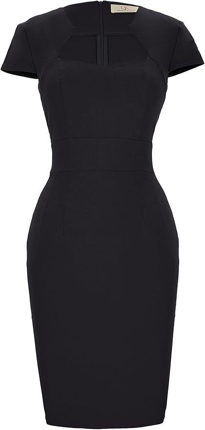 GRACE KARIN Women's 50s Vintage Pencil Dress Cap Sleeve Wiggle Dress CL7597 | Amazon (US)