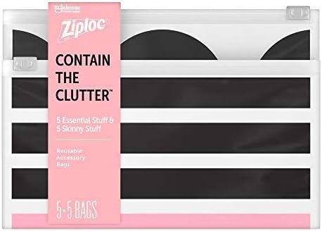Ziploc Reusable Travel Makeup and Accessory Bag, Great for School or Home Organization, Chic Coll... | Amazon (US)